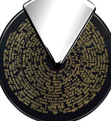 I Love You Necklace Set 24k Gold Inscribed in 120 Languages on Round Spinning Onyx